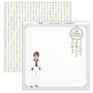 Papel Scrapbooking. SCP-306 Comunión 2019 Dayka. Niño vestido de marinero y atrapasueños con frase: Mi Primera Comunión