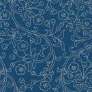 Papel encuadernación. Damasco plateado sobre fondo azul.  70 x 100 cm