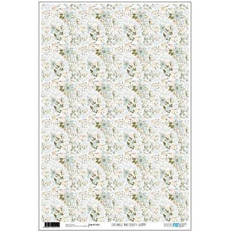 Papel cartonaje. PFY. Mint Beauty Garden. 32 x 48,3 cm