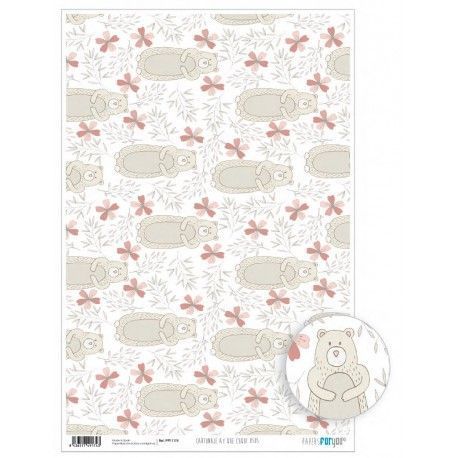 Papel cartonaje. PFY. Ay que Cuqui, Osos. 32 x 48,3 cm