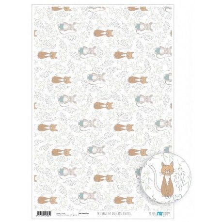 Papel cartonaje. PFY. Ay que Cuqui, gatos y ratones. 32 x 48,3 cm