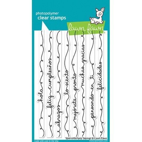 Sellos Acrílicos. Spanish Scripty Sayings Clear Stamps. Lawn Fawn.