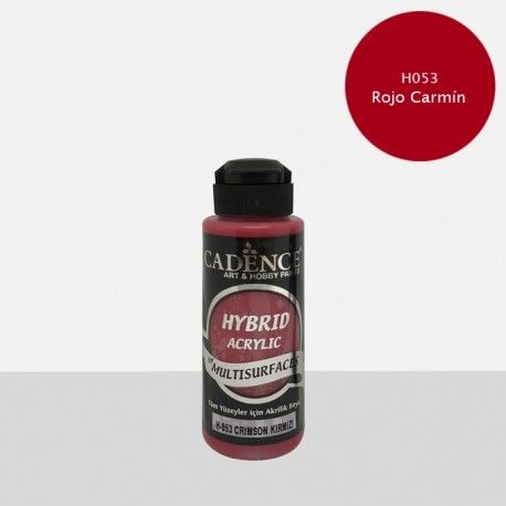 Pintura multisuperficie Hybrid de Cadence. Las mejores pinturas en L'aura Bella, tu tienda de manualidades. Rojo Carmín H053