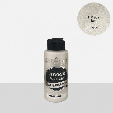 Pintura multisuperficie Hybrid Metallic de Cadence. La mejor pintura en L'aura Bella, tu tienda de manualidades. Perla HM802