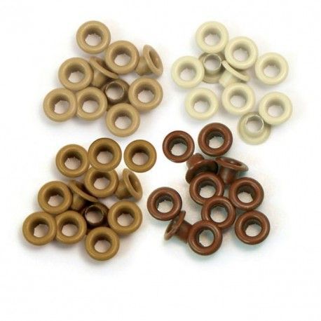 Eyelets. Ojales 41581-7. WRMK. Tonos Marrones. El mejor scrapbooking en L'aura Bella