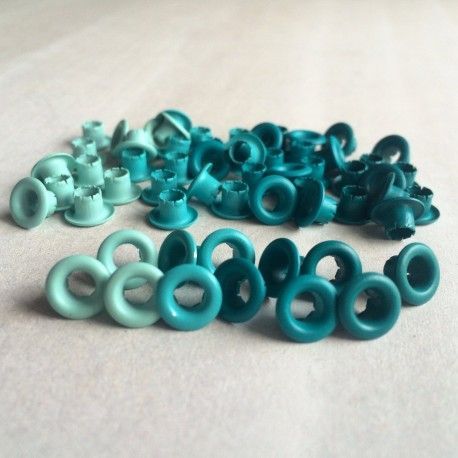 Eyelets. Ojales 41577-0. WRMK. Tonos Aqua. El mejor scrapbooking en L'aura Bella