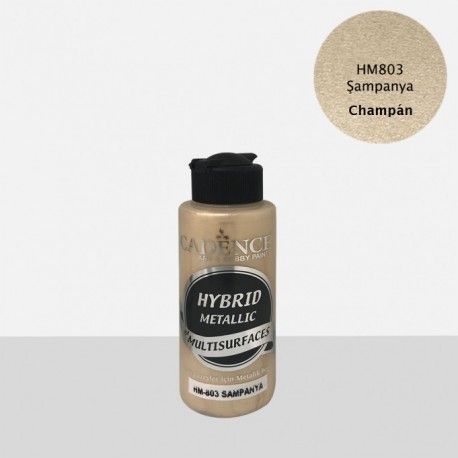 Pintura multisuperficie Hybrid Metallic de Cadence. La mejor pintura en L'aura Bella, tu tienda de manualidades. Champan HM803