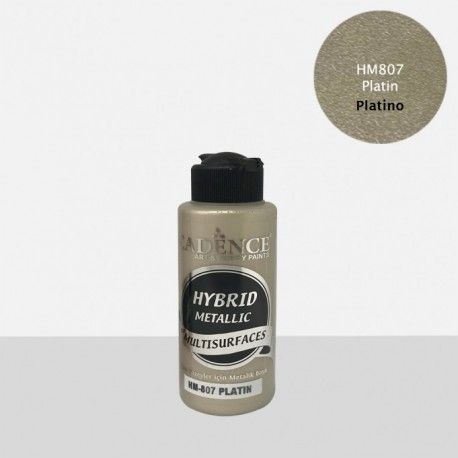 Pintura multisuperficie Hybrid Metallic de Cadence. La mejor pintura en L'aura Bella, tu tienda de manualidades. Platino HM807
