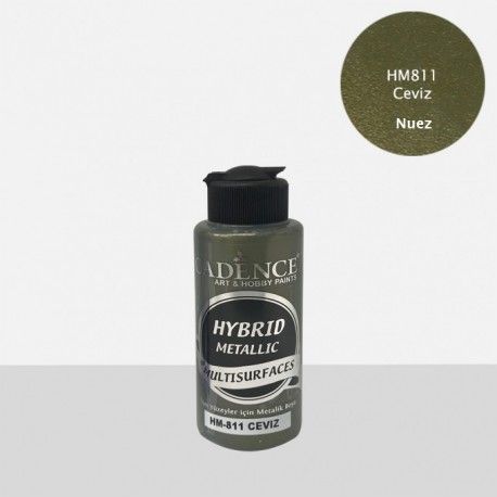 Pintura multisuperficie Hybrid Metallic de Cadence. La mejor pintura en L'aura Bella, tu tienda de manualidades. Nuez HM811