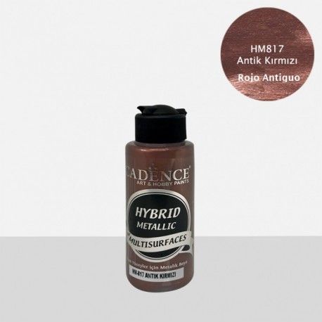 Pintura multisuperficie Hybrid Metallic de Cadence. L'aura Bella, tu tienda de manualidades. Rojo Antiguo HM817