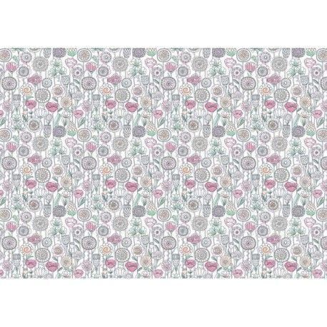 Tela encuadernación decorada. Flower Boheme. PFY-3524. Los mejores productos de encuadernacion en tu tienda L'aura Bella