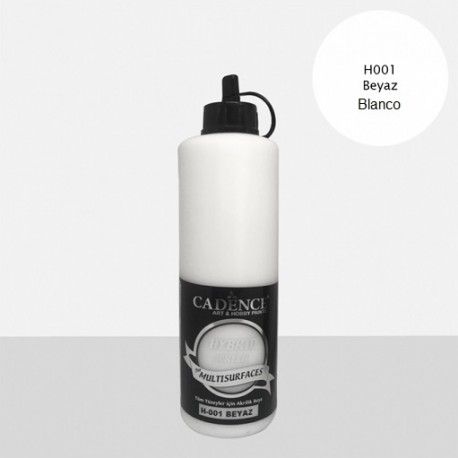 Pintura multisuperficie Hybrid de Cadence. Las mejores pinturas en L'aura Bella, tu tienda online. Blanco Puro H002. 500ml