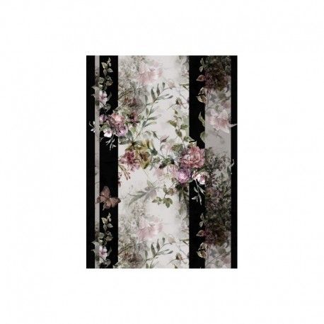 Flores y franjas grises y negras A3. Cadence PA599 el mejor papel de arroz en L'aura Bella tu tienda online