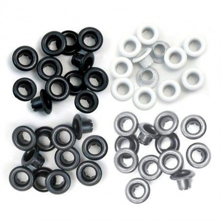 Eyelets. Ojales 41582-4. WRMK. Tonos Grises. El mejor scrapbooking en L'aura Bella
