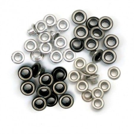 Eyelets. Ojales 41584-8. WRMK. Tonos Cool Metal. El mejor scrapbooking en L'aura Bella
