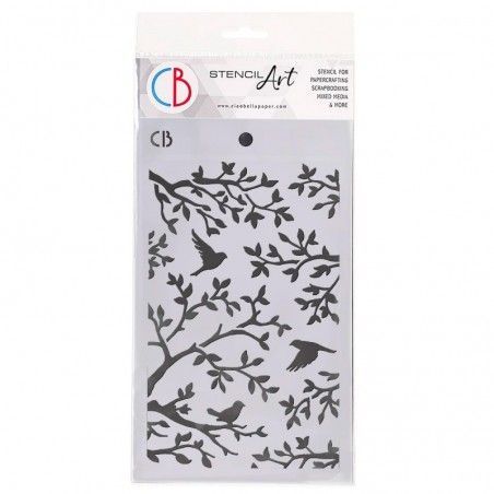 Plantilla de estarcido three birds. Ciao Bella. MS014. Todo para manualidades y pitnura en L'aura Bella tu tienda online