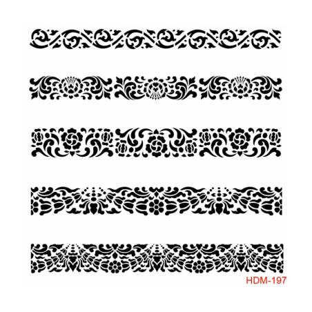 Plantilla de estarcido 5 cenefas. Cadence. HDM197. Todo para manualidades y pitnura en L'aura Bella tu tienda online