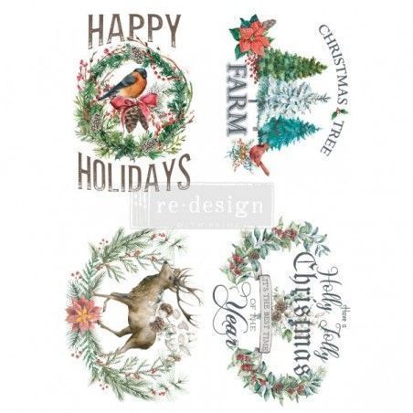 REDESIGN DECOR TRANSFERS® Holly Jolly XMas 65594. Los mejores transfers de Redesign en L'aura Bella