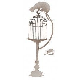 Jaula con gato encima