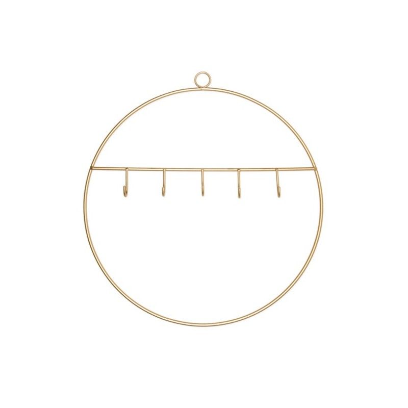 Aro metálico dorado con ganchos. 30 cm diámetro. Todo para manualidades en L'aura Bella tu tienda