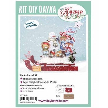 Set, kit DIY de Dayka Trade. Kit-001. Diseño Navideño. Todo Dayka en L'aura Bella tu tienda de manualidades, pinturas y scrap