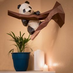 Panda en rama. panda and branch Art Model 3D. Kit DIY figura papel. PANWWH Todo Papercraft World en L'aura Bella tu tienda 3