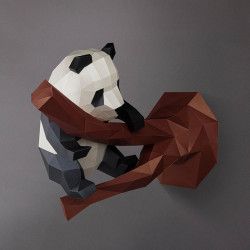 Panda en rama. panda and branch Art Model 3D. Kit DIY figura papel. PANWWH Todo Papercraft World en L'aura Bella tu tienda 5