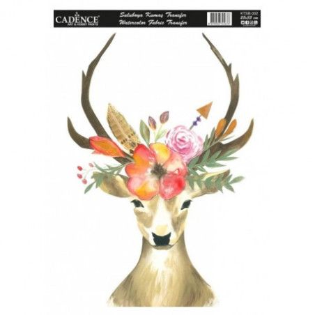 Transfer tela ciervo watercolor. KTSB002. Cadence. Los mejores productos en L'aura Bella tu tienda online
