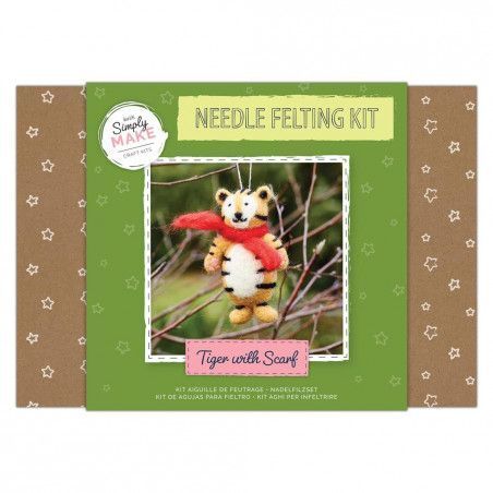 Craft Kit needle felting Tigre con bufanda. DSM106056. Kit manualidades. Los mejores productos en L'aura Bella tu tienda online