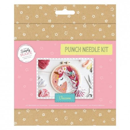 Craft Kit Punch Needle  Unicornio. DSM106078. Kit manualidades. Los mejores productos en L'aura Bella tu tienda online