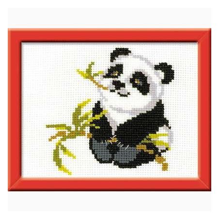 Riolis Kit punto de cruz panda con bambú. HB061 manualidades. Los mejores productos en L'aura Bella tu tienda online