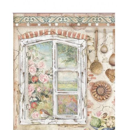 Papel de arroz Ventana A4. Stamperia DFSA4656. Los mejores productos en L'aura Bella tu tienda online