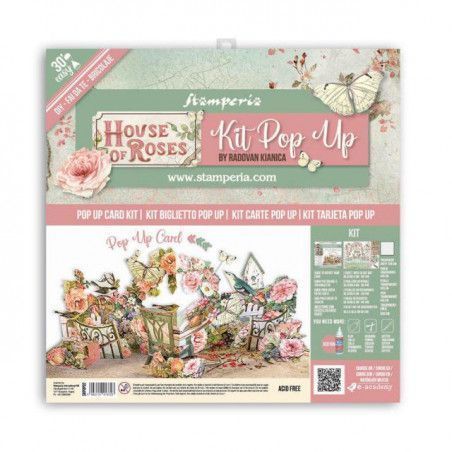 House of Roses Kit DIY Tarjeta Pop Up. Stamperia. SBPOP02. Los mejores productos el L'aura Bella tu tienda online