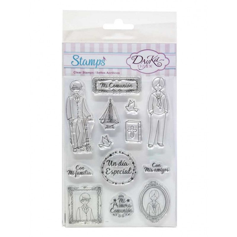 Pack 13 sellos acrílicos Mi Comunión niño. Stamp02. Dayka Trade. Los mejores productos en L'aura Bella tu tienda online.