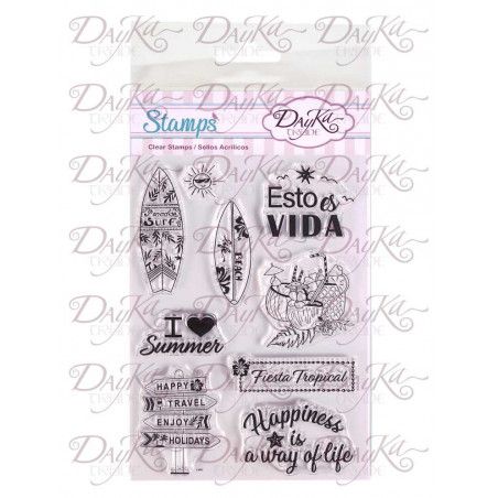 Pack 9 sellos acrílicos Esto es vida. Stamp08. Dayka Trade. Los mejores productos en L'aura Bella tu tienda online.