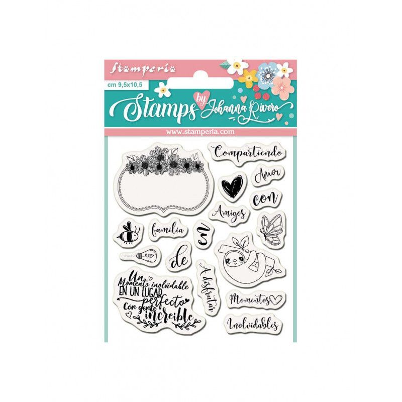 Pack 17 sellos acrílicos Mi primera ilusión. WTKJR16. Stamperia. Los mejores productos en L'aura Bella tu tienda online.