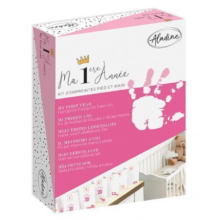Kit de Huellas infantil. Mi primer año, rosa, niña. 05332 Aladine. Los mejores productos en L'aura Bella tu tienda online.
