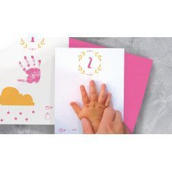 Kit de Huellas infantil. Mi primer año, rosa, niña. 05332 Aladine. Los mejores productos en L'aura Bella tu tienda online. 1
